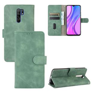 For Xiaomi Redmi 9 Solid Color Skin Feel Magnetic Buckle Horizontal Flip Calf Texture PU Leather Case with Holder & Card Slots & Wallet(Green)
