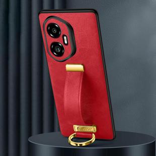 For Honor 300 SULADA PC Hybrid Leather Texture Skin Feel Shockproof Phone Case(Red)