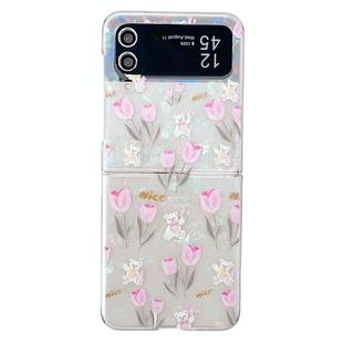 For Samsung Galaxy Z Flip3 5G Shell Texture Flower Pattern Protective Phone Case(Tulip)