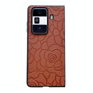For Honor Magic V3 Impression Camellia Pattern Protective Phone Case(Brown)