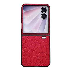 For Honor Magic V Flip 2 Impression Camellia Pattern Protective Phone Case(Red)