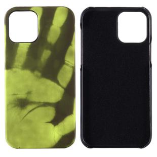 For iPhone 12 Pro Max Paste Skin + PC Thermal Sensor Discoloration Protective Back Cover Case(Black Green)