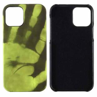 For iPhone 12 / 12 Pro Paste Skin + PC Thermal Sensor Discoloration Protective Back Cover Case(Black Green)