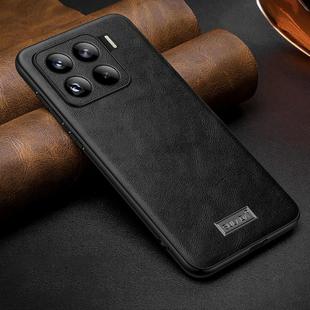 For Xiaomi 15 Pro SULADA Shockproof TPU Hybrid Handmade Leather Phone Case(Black)