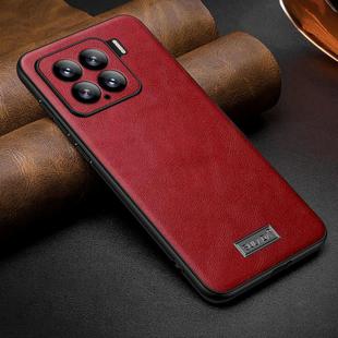 For Xiaomi 15 SULADA Shockproof TPU Hybrid Handmade Leather Phone Case(Red)