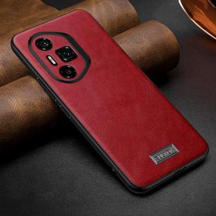 For Honor 300 Ultra SULADA Shockproof TPU Hybrid Handmade Leather Phone Case(Red)