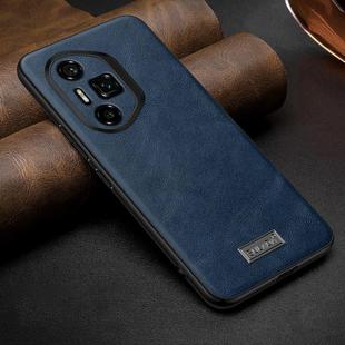 For Honor 300 Ultra SULADA Shockproof TPU Hybrid Handmade Leather Phone Case(Blue)