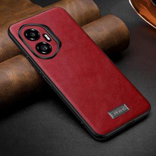 For Honor 300 SULADA Shockproof TPU Hybrid Handmade Leather Phone Case(Red)