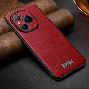 For Honor Power SULADA Shockproof TPU Hybrid Handmade Leather Phone Case(Red)