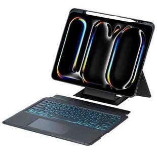 For iPad Pro 13 2024 Holder Floating Detachable Backlight Keyboard Tablet Leather Case with Touchpad(Black)