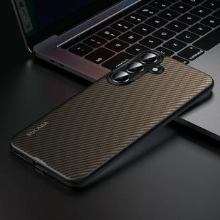 For Samsung Galaxy S25+ 5G SULADA 600D Kevlar Texture PC Shockproof Phone Case(Brown)