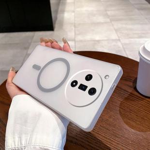 For OPPO Find X7 Fine Hole Ice Fog MagSafe PC Phone Case(Titanium Grey)