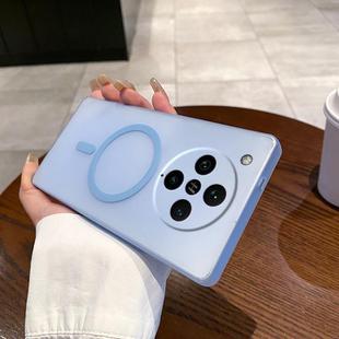 For OPPO Find X8 Pro Fine Hole Ice Fog MagSafe PC Phone Case(Transparent Blue)