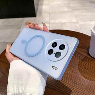 For vivo X90 Pro Fine Hole Ice Fog MagSafe PC Phone Case(Transparent Blue)