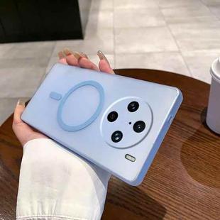For vivo X100 Pro Fine Hole Ice Fog MagSafe PC Phone Case(Transparent Blue)