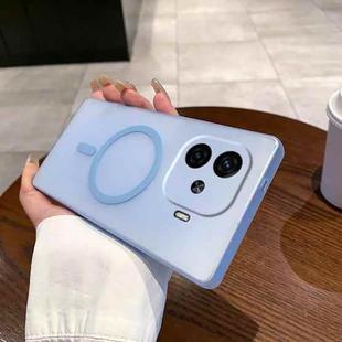 For vivo iQOO Z9 Turbo Fine Hole Ice Fog MagSafe PC Phone Case(Transparent Blue)