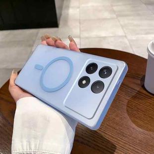 For Redmi K70 Fine Hole Ice Fog MagSafe PC Phone Case(Transparent Blue)
