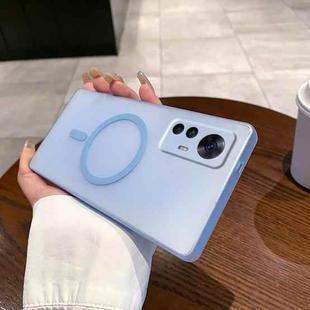 For Redmi K50 Ultra Fine Hole Ice Fog MagSafe PC Phone Case(Transparent Blue)