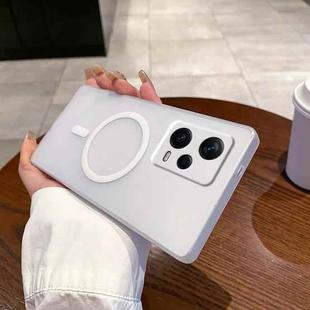 For Redmi Note 12 Pro+ 5G Fine Hole Ice Fog MagSafe PC Phone Case(White)