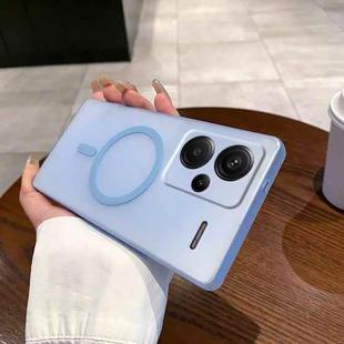 For Redmi Note 13 Pro+ 5G Fine Hole Ice Fog MagSafe PC Phone Case(Transparent Blue)