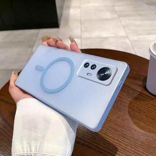 For Xiaomi 12 Fine Hole Ice Fog MagSafe PC Phone Case(Transparent Blue)