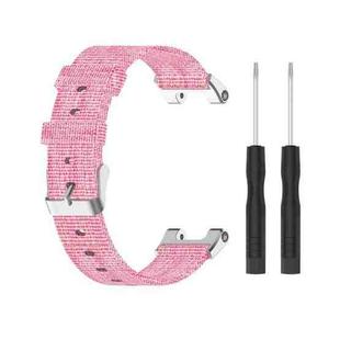 For Huami Amazfit T-Rex  A1918 Nylon Canvas Replacement Strap with Screwdriver(Pink)