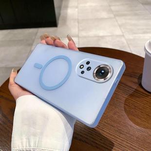 For Honor 50 Fine Hole Ice Fog MagSafe PC Phone Case(Transparent Blue)