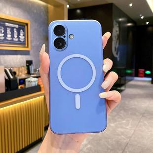 For iPhone 16 Fine Hole Ice Fog MagSafe PC Phone Case(Sierra Blue)