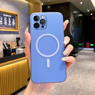For iPhone 12 Pro Max Fine Hole Ice Fog MagSafe PC Phone Case(Sierra Blue)