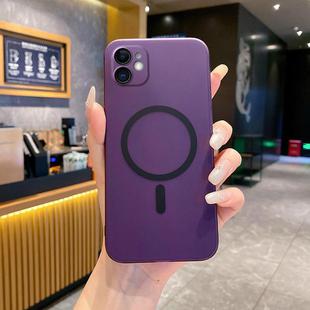 For iPhone 11 Fine Hole Ice Fog MagSafe PC Phone Case(Purple)