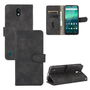 For Nokia 1.3 Solid Color Skin Feel Magnetic Buckle Horizontal Flip Calf Texture PU Leather Case with Holder & Card Slots & Wallet(Black)