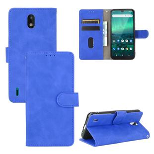 For Nokia 1.3 Solid Color Skin Feel Magnetic Buckle Horizontal Flip Calf Texture PU Leather Case with Holder & Card Slots & Wallet(Blue)