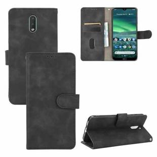 For Nokia 2.3 Solid Color Skin Feel Magnetic Buckle Horizontal Flip Calf Texture PU Leather Case with Holder & Card Slots & Wallet(Black)