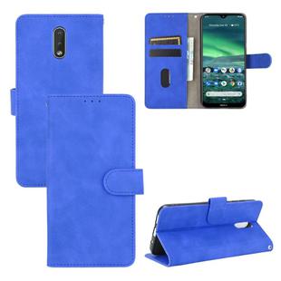 For Nokia 2.3 Solid Color Skin Feel Magnetic Buckle Horizontal Flip Calf Texture PU Leather Case with Holder & Card Slots & Wallet(Blue)