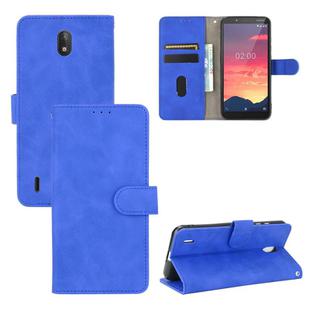 For Nokia C2 Solid Color Skin Feel Magnetic Buckle Horizontal Flip Calf Texture PU Leather Case with Holder & Card Slots & Wallet(Blue)