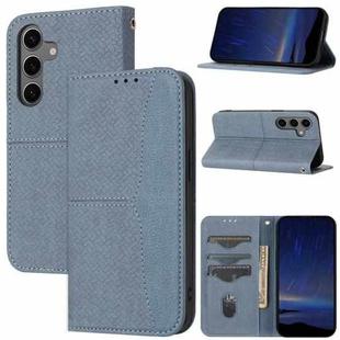 For Samsung Galaxy S25 FE 5G Woven Texture Stitching Magnetic Leather Phone Case(Grey)