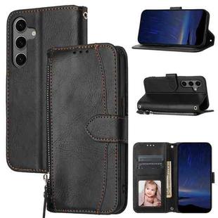 For Samsung Galaxy S25 FE 5G Oil Skin Zipper Wallet Leather Phone Case(Black)