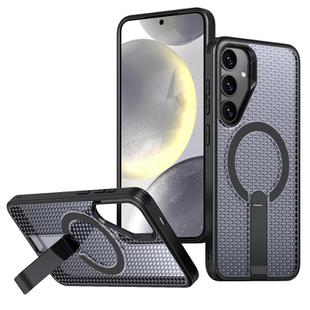 For Samsung Galaxy S25+ 5G / S24+ 5G Honeycomb Cooling MagSafe Holder Phone Case(Black)