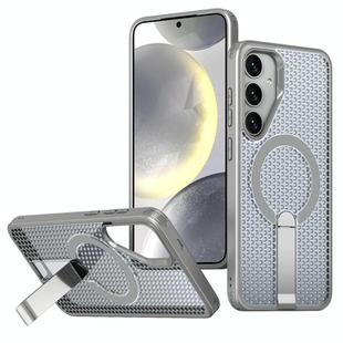 For Samsung Galaxy S25+ 5G / S24+ 5G Honeycomb Cooling MagSafe Holder Phone Case(Titanium Grey)