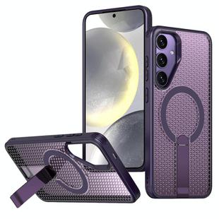 For Samsung Galaxy S25+ 5G / S24+ 5G Honeycomb Cooling MagSafe Holder Phone Case(Purple)