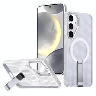 For Samsung Galaxy S25 5G / S24 5G Honeycomb Cooling MagSafe Holder Phone Case(FrostedTransparent)