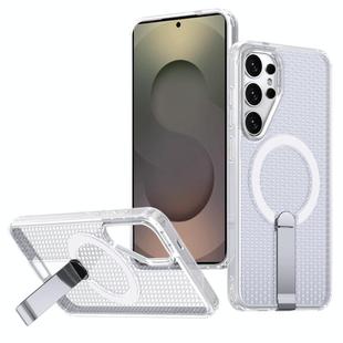 For Samsung Galaxy S25 Ultra 5G Honeycomb Cooling MagSafe Holder Phone Case(FrostedTransparent)