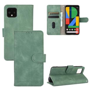 For Google Pixel 4 Solid Color Skin Feel Magnetic Buckle Horizontal Flip Calf Texture PU Leather Case with Holder & Card Slots & Wallet(Green)