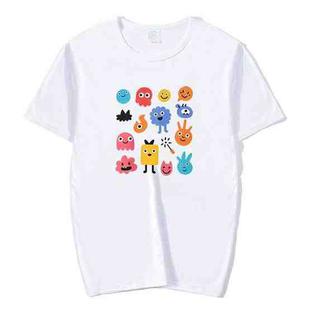 Cute Monsters Printed Round Neck Modal Short Sleeve T-shirt Print On Your Demand, Size:L(White)