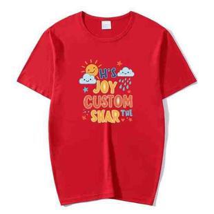 JOY CUSTOM Printed Round Neck Modal Short Sleeve T-shirt Print On Your Demand, Size:XXXXXL(Red)