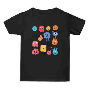 Cute Monsters Printed Summer Baggy Cotton Short Sleeve T-shirt Print On Your Demand, Size:S(Black)