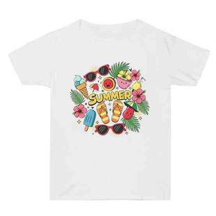 Summer Printed Summer Baggy Cotton Short Sleeve T-shirt Print On Your Demand, Size:XXXL(White)