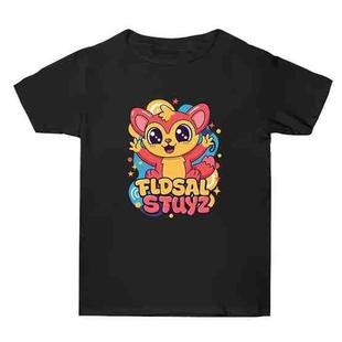 Red Elf Printed Summer Baggy Cotton Short Sleeve T-shirt Print On Your Demand, Size:XXXL(Black)