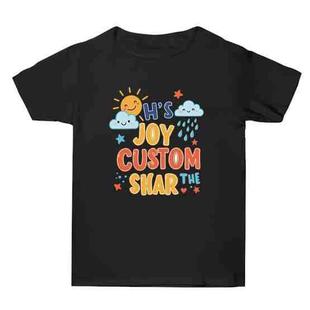 JOY CUSTOM Printed Summer Baggy Cotton Short Sleeve T-shirt Print On Your Demand, Size:XL(Black)