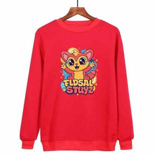 Red Elf Printed Casual Loose Round Neck Sweatshirt Print On Your Demand, Size:S(Red)